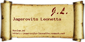 Jagerovits Leonetta névjegykártya